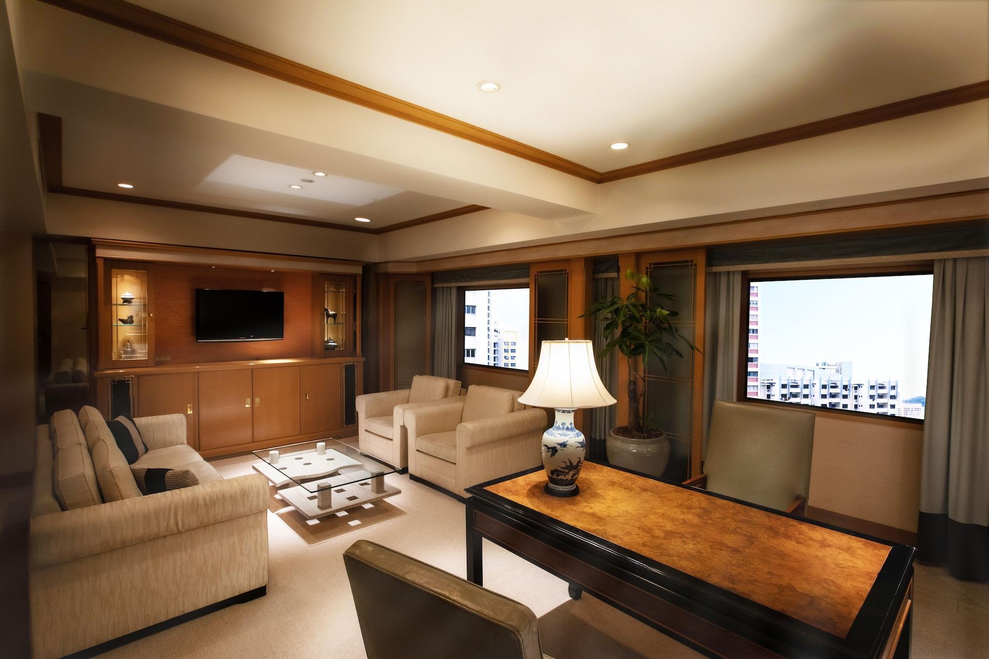 Hotel New Otani Hakata Fukuoka  Buitenkant foto A 3D rendering of a living room